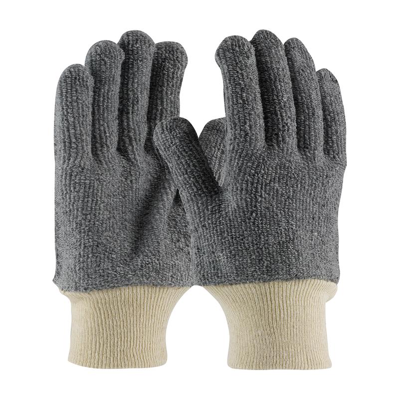 24 OZ GRAY LOOP-OUT TERRY KNIT WRIST - Heat Resistant Gloves